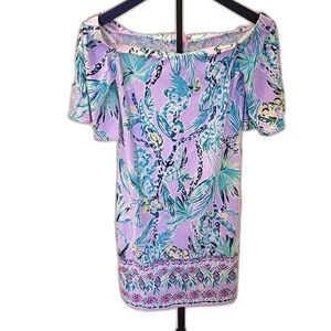 Lilly Pulitzer Fawcett Off Shoulder Dress XS Verbena